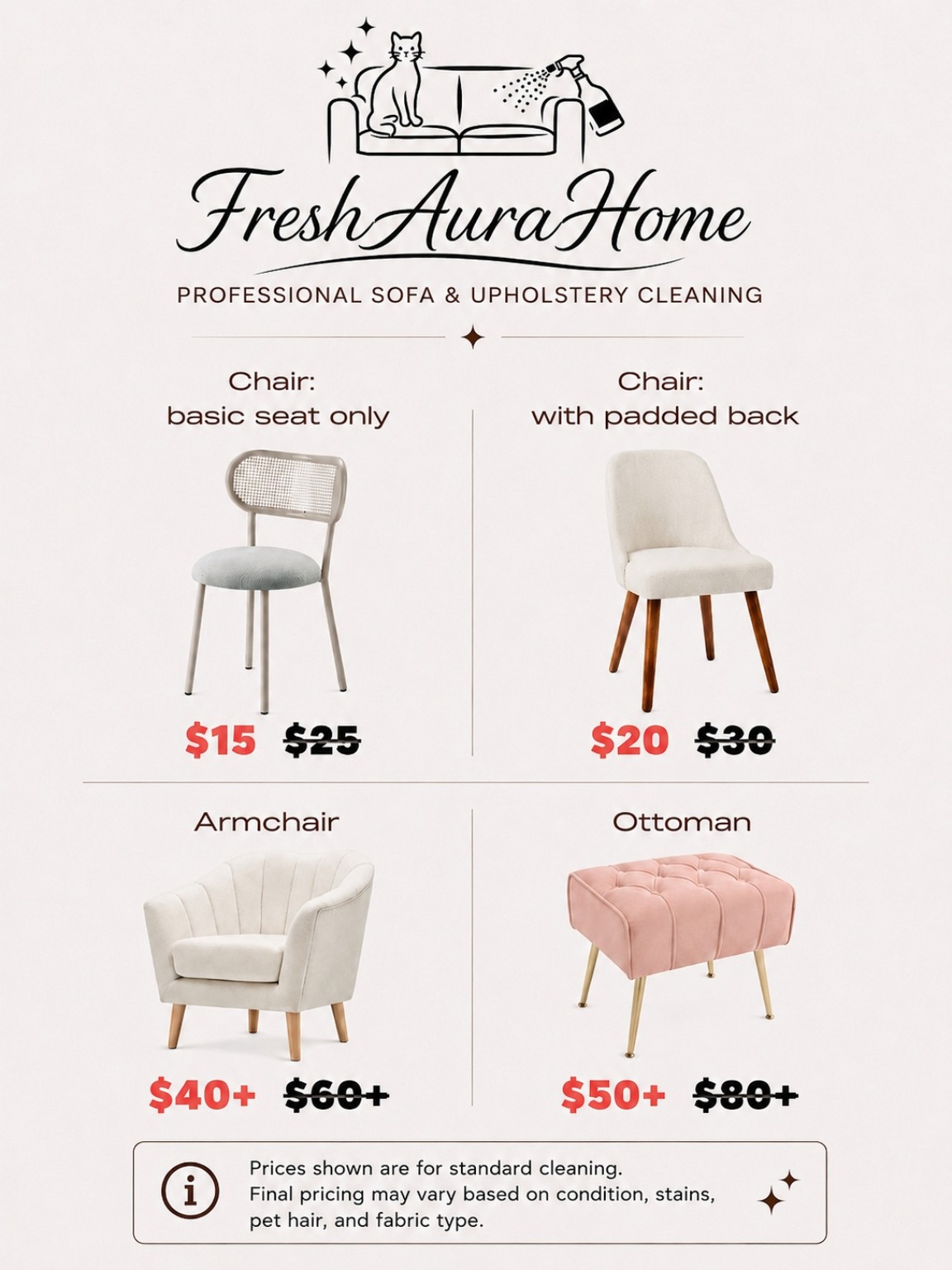 Chair cleaning prices